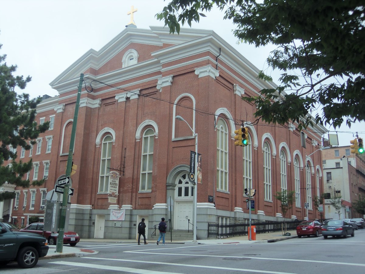 St. Ignatius Church, a red-brick Italianate Catholic church in Baltimore's Mount Vernon